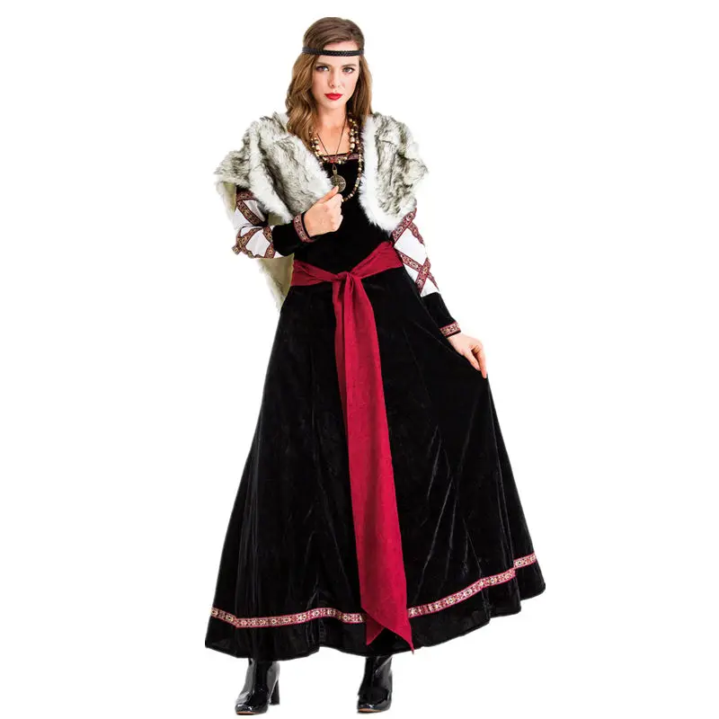 أزياء الهالوين لمرحلة الأداء للسيدات البالغات من Nordic Engli Viking Pirate Warrior ألياف البوليستر 00% تقليدية...