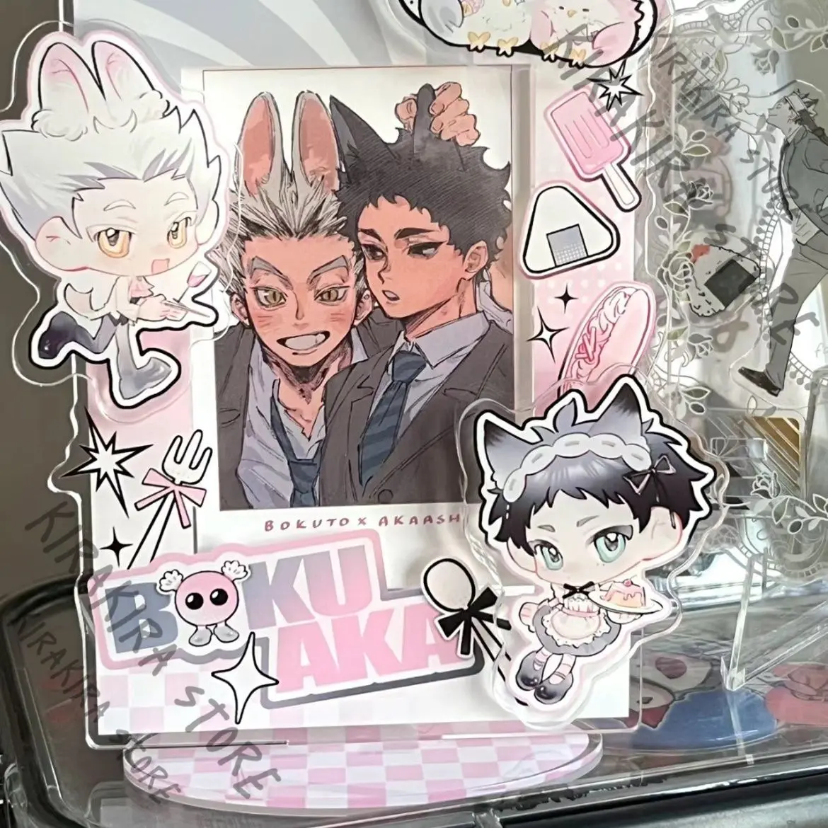 

Akaashi Keiji Kotaro Bokuto Incredible Stand Figure Plate Acrylic Photo Frame Standing Sign Kawaii Diy Display Ornaments Decor