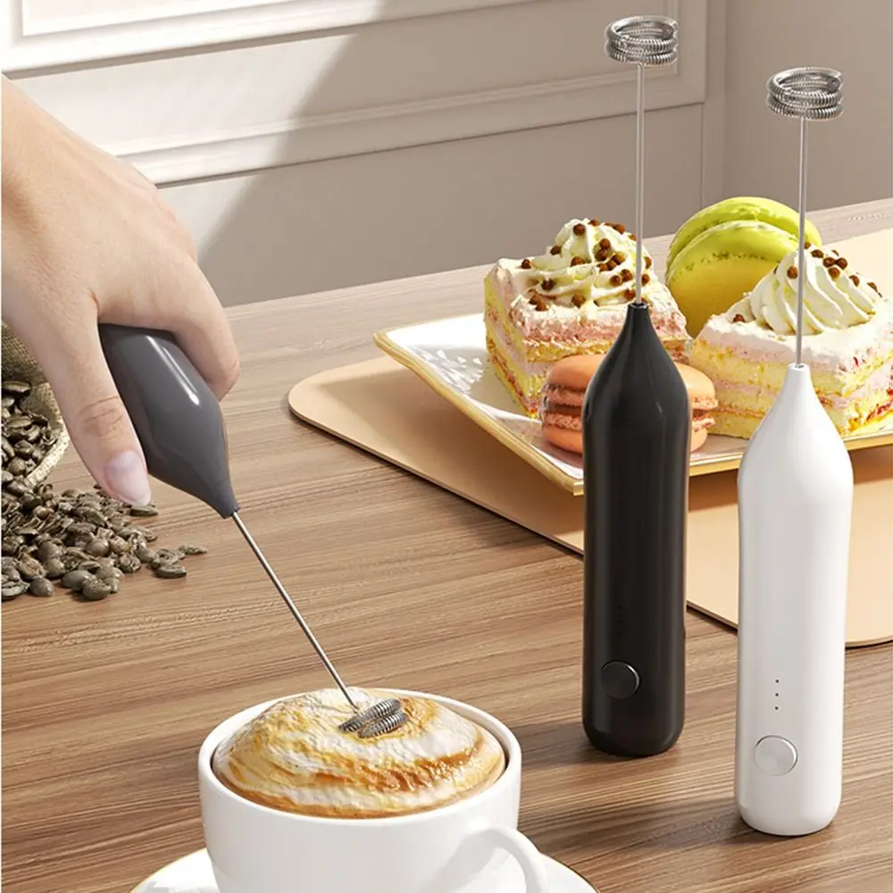 High-speed Motor Powerful Milk Frother Portable 3 Speeds Electric Whisk Comfortable Grip Handheld Wireless Cream Blender Cooking