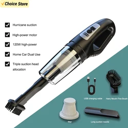 Mini Car Vacuum Cleaner Wireless Powerful Portable Cleaning Machine Handheld for Car Blow 2 In 1 Home Appliances