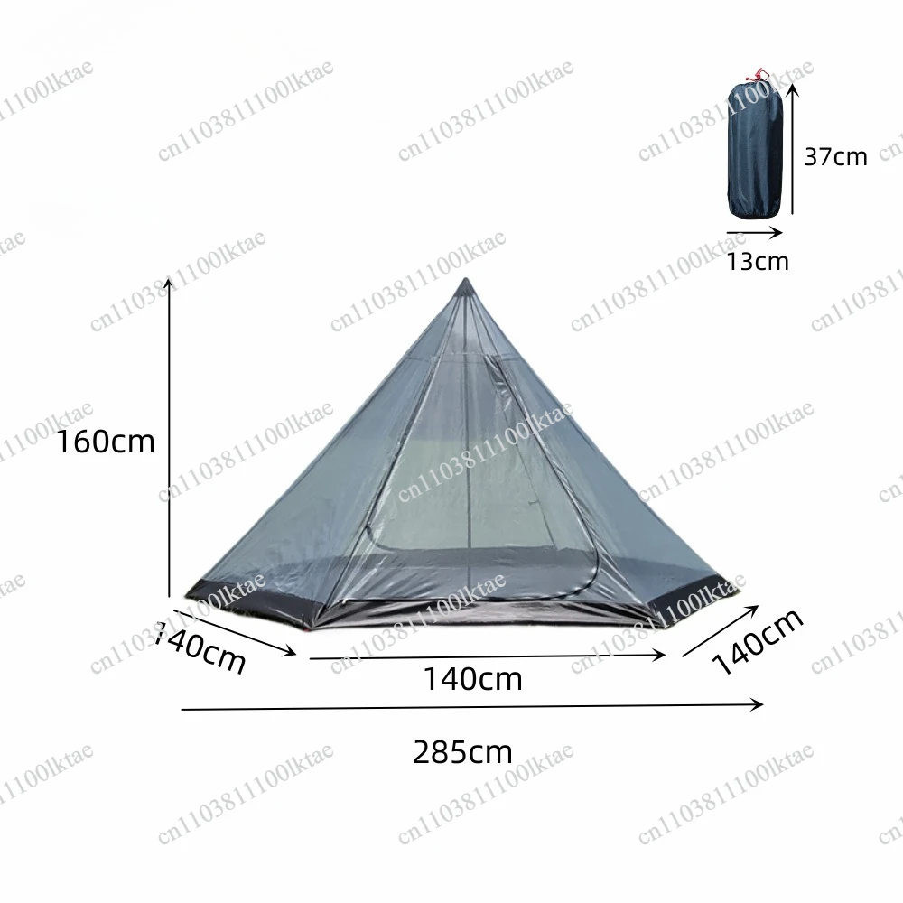 Ultralight Mesh Inner Tent for Big Hexagon Pyramid Tent Outdoor Mosquito Net 210D Oxford Summer Tent Height 160cm Diagonal 320cm
