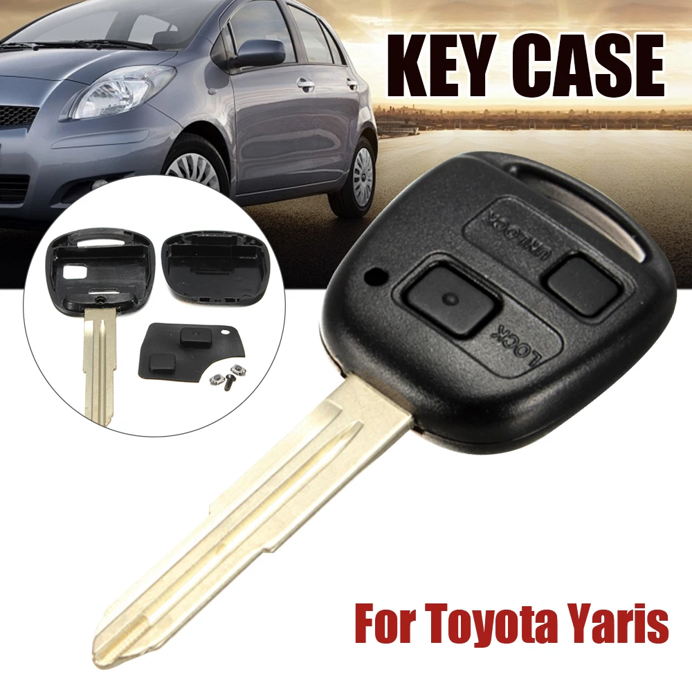 2 Buttons Unlock  Remote Car Key Fob Case For Toyota Yaris  Shell Black Switch Key Case Repair Replacement Cover