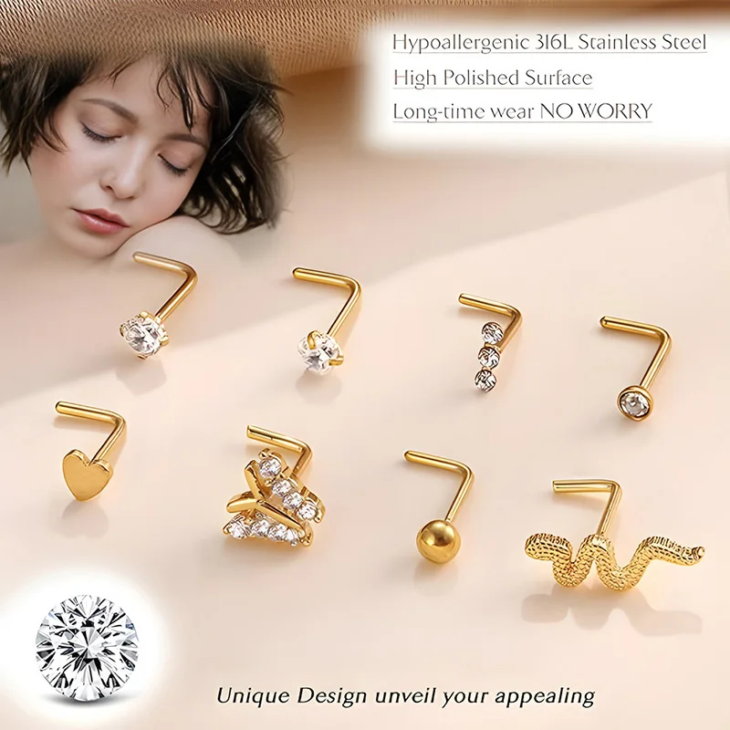 22Pcs Nose Piercing Kit, Disposable Nose Piercing Gun