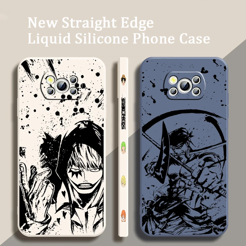 

Anime O-One Piece Fashion Cool Liquid Left Rope For Xiaomi Mi Poco X6 X5 X4 X3 M6 M5 M5S M4 M3 F5 F4 F3 Pro 5G Funda Phone Case