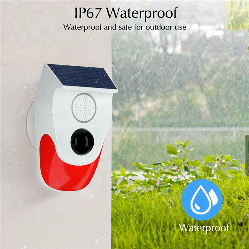 Y43A-Outdoor Solar Human Body Sensing System Sensors With Remote Controller 120DB Sound Detector For Home And Farm