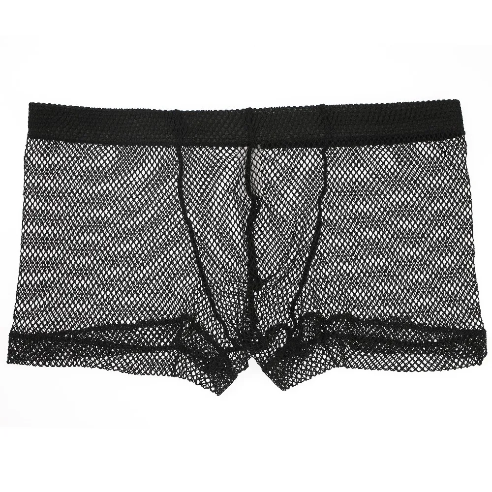 

Breathable Mesh Sheer Underwear Shorts Fishnet Boxer Briefs Pouch Panties Trunks Pants for Men Breathable Fabric