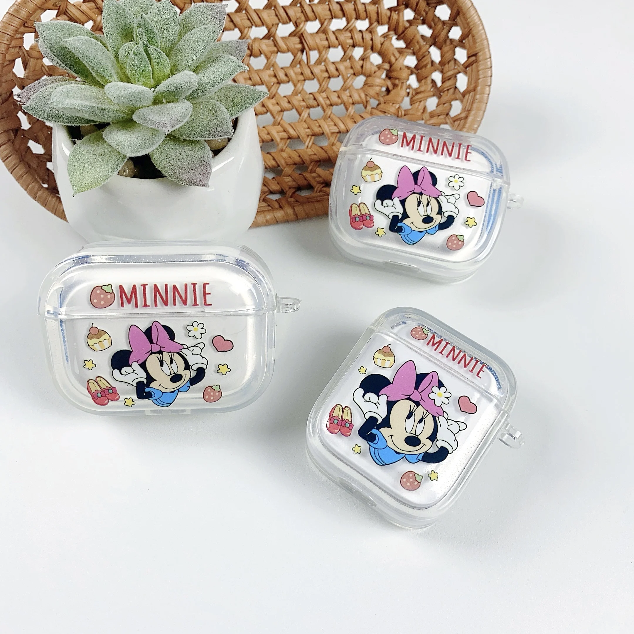 New style Disney Minnie Mouse Animation Cartoon Cute Plastic Headphone Case Protects Soft Case For Airpods 4,2,3,1,Pro,Pro2