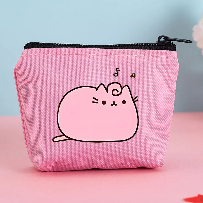 Pusheen Mini Coin Purse Women Zipper Change Wallet Cartoon Printed Girl Canvas Purse Small Change Bag Keychain ID Card Pouch