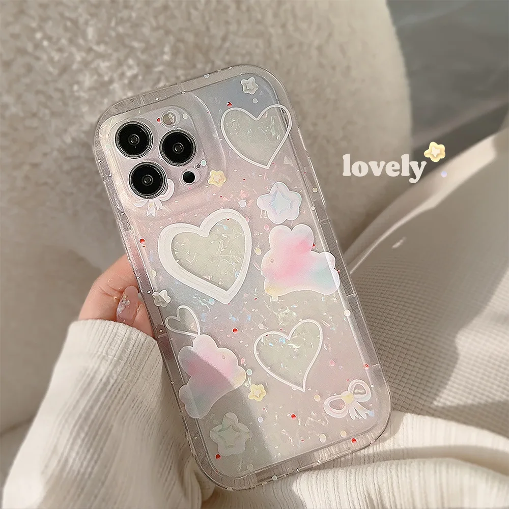 

Shell For iPhone 16 15 14promax phone case Soft For iPhone 13 12pro 11 Transparent Love