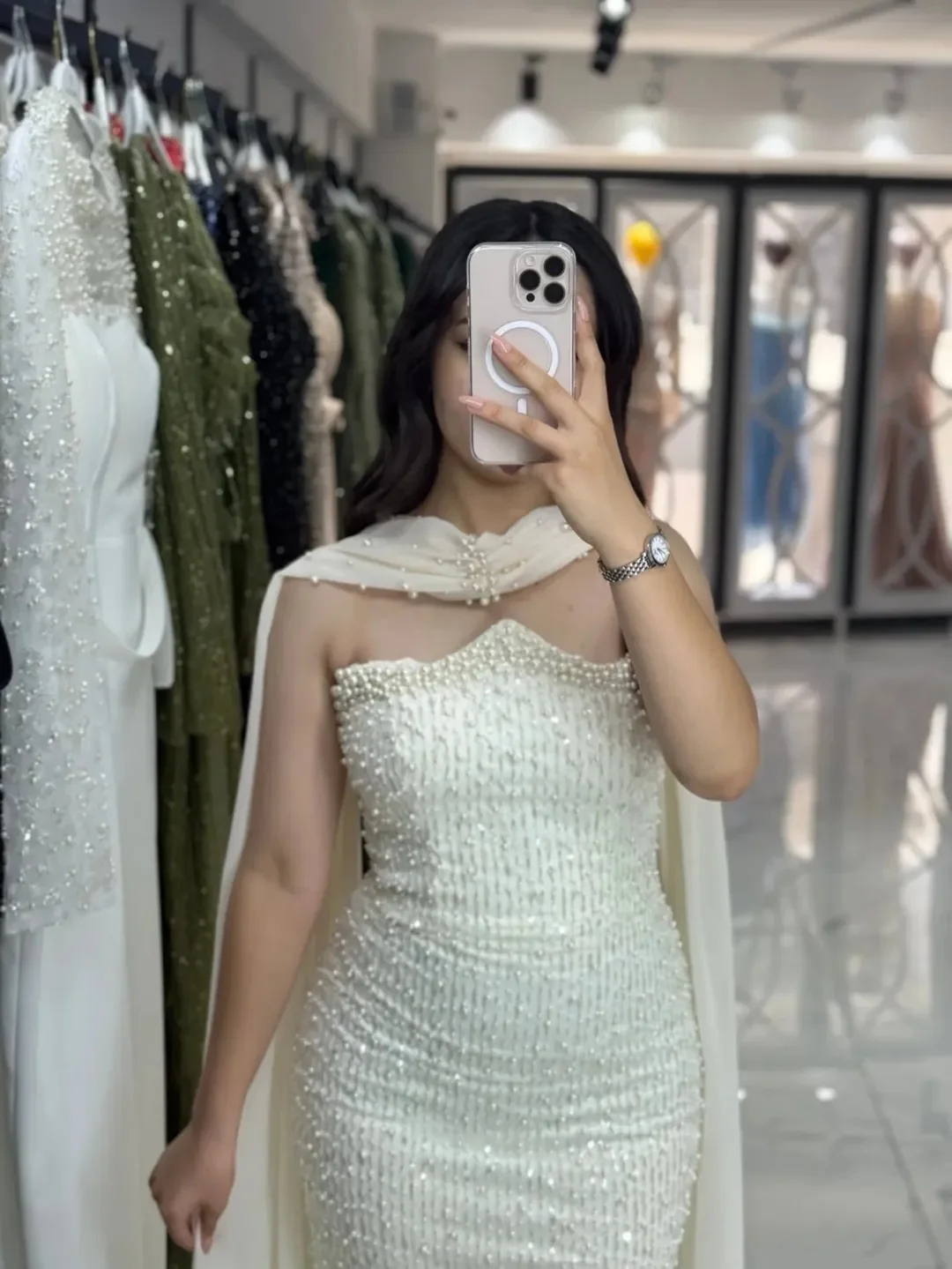 

Новый дизайн, сексуальное роскошное элегантное вечернее платье русалки с жемчугом и бисером, с блестками и лентой, свадебное платье