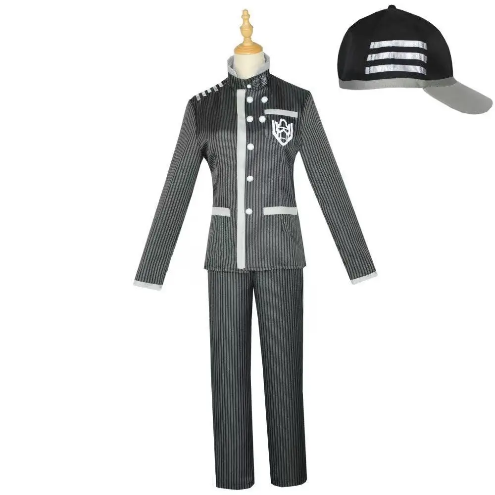 

Danganronpa Saihara Shuichi Cosplay Costume Detective School Uniform Costume Set Coat Pants Hat Cap Suit Props