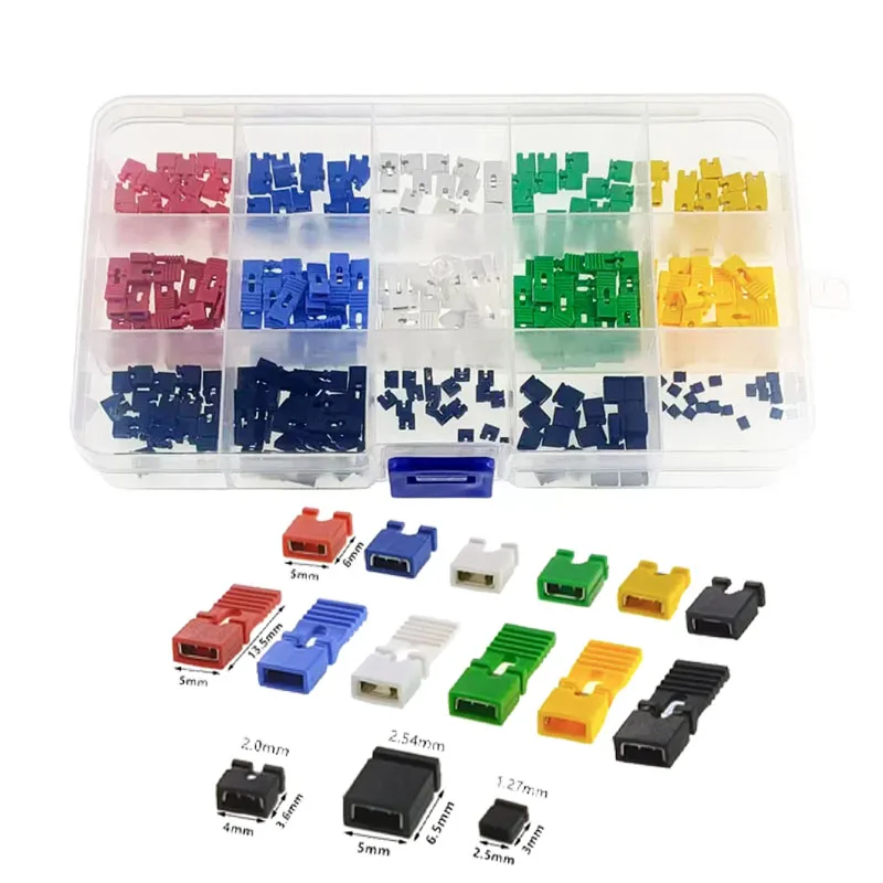 300PCS/Box KIT Pin Header Jumper Caps Shorting Cap KIT 2.54MM/2.0MM/1.27MM Pitch Open And Closed Set