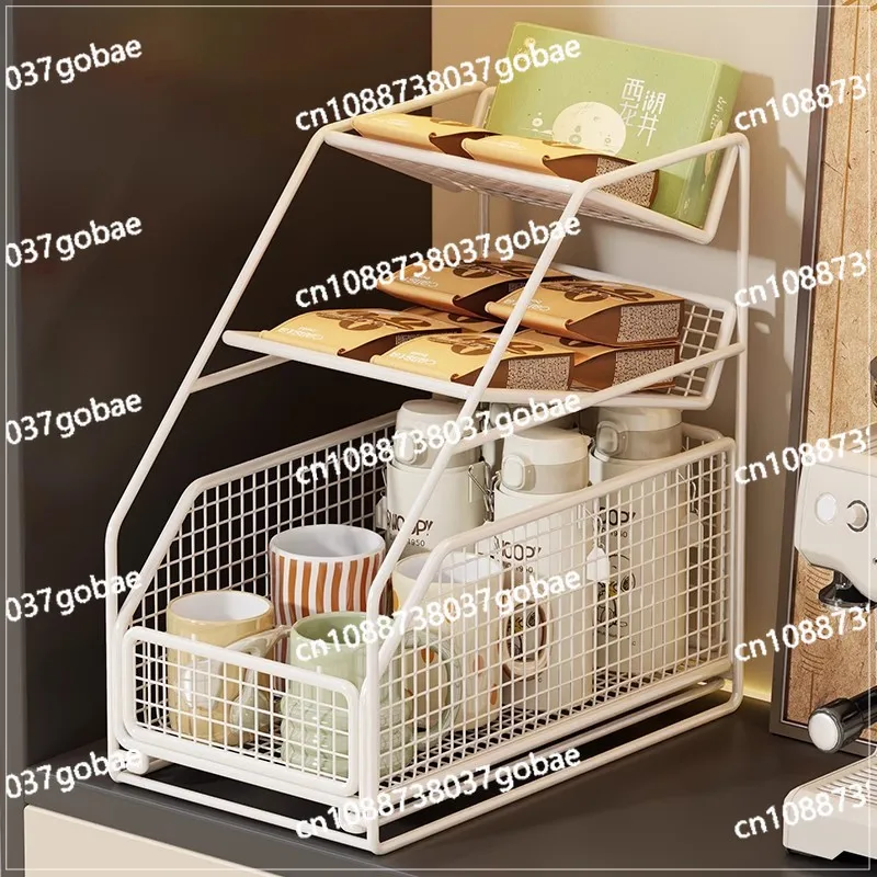 

Household countertop water cup thermos cup tea cup storage rack multi-layer pull-out type