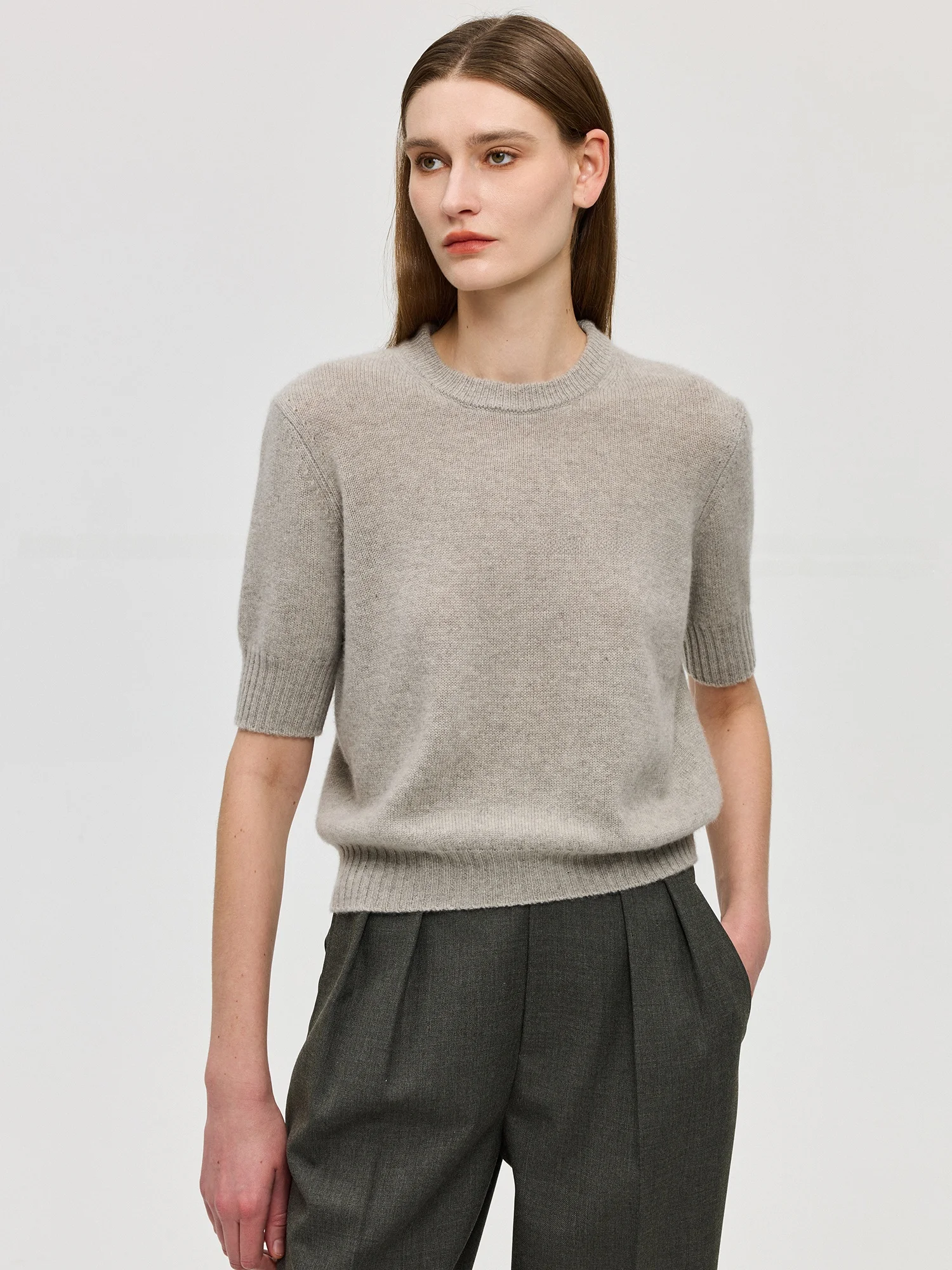 

mat Vintage Casual Loose ort Knitwear Svel Woolen Top Women's Spring Faion Simple Sle Inner Mongolia Camere