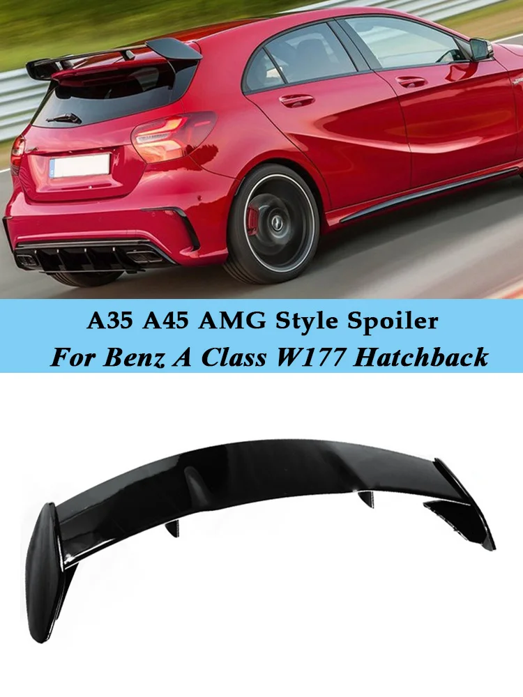 Rear Trunk Spoiler Wing Kit Hatchback A35 A45 AMG For Mercedes Benz A Class W177 A180 A200 A250 2019-2023 Gloss Black