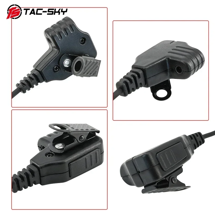 TS TAC-SKY COMTA Tactical Headset PTT Microphone Adapter 2-Pin Compatible with Motorol GP328,GP140,GP320,Walkie Talkies