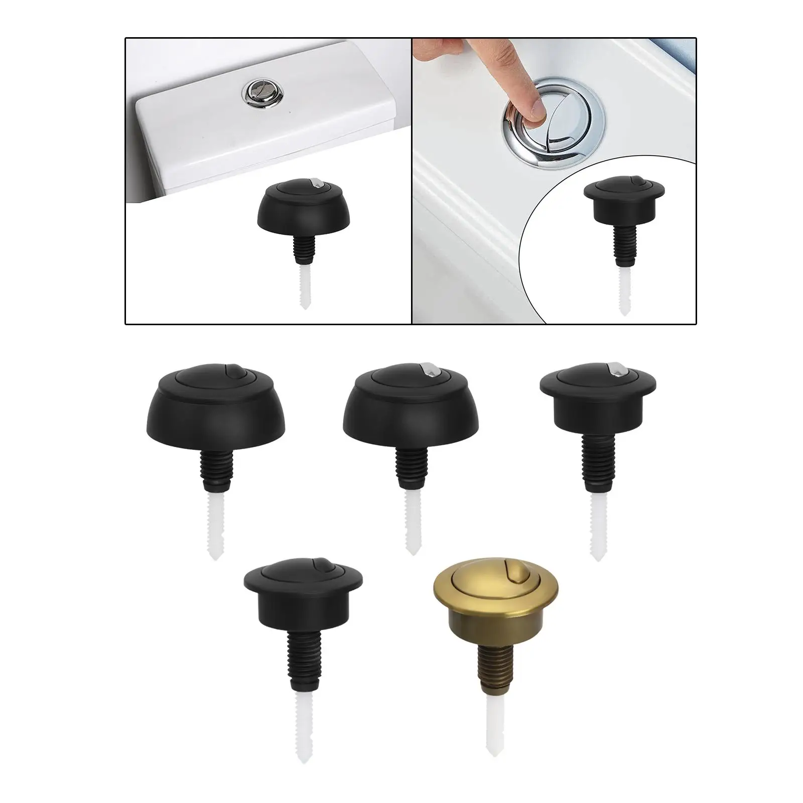 Dual Flush Toilet Tank Push Button Flush System Replacement Parts Lightweight