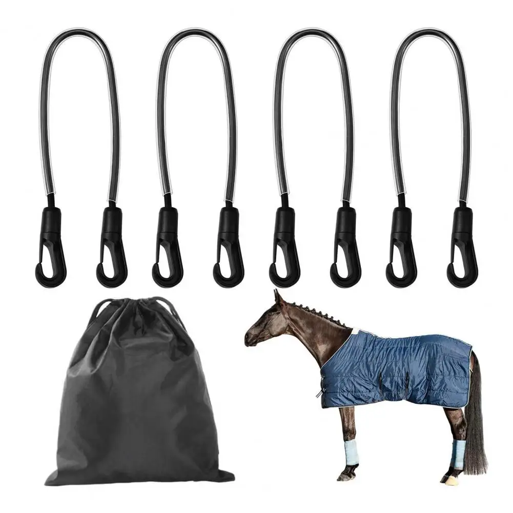

Adjustable Length 21" to 28" Stretchy Leg Straps for Horse Blanket Elastic Horse Blanket Straps with Double Ended Clips