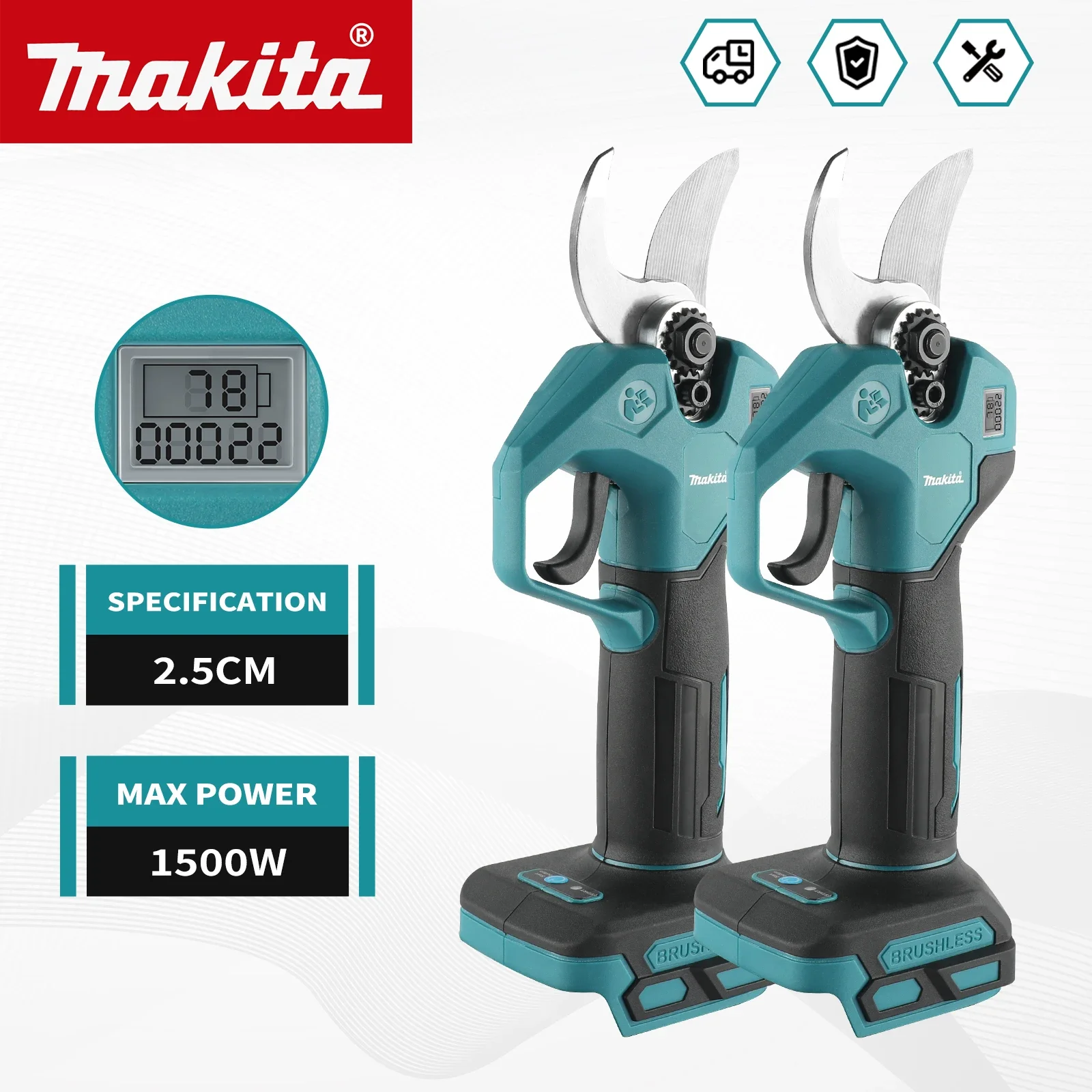 makita-mpp569-18v-cordless-pruning-shears-brushless-electric-scissors-trimmer-for-garden-branch-cutting-fruit-tree-maintenance