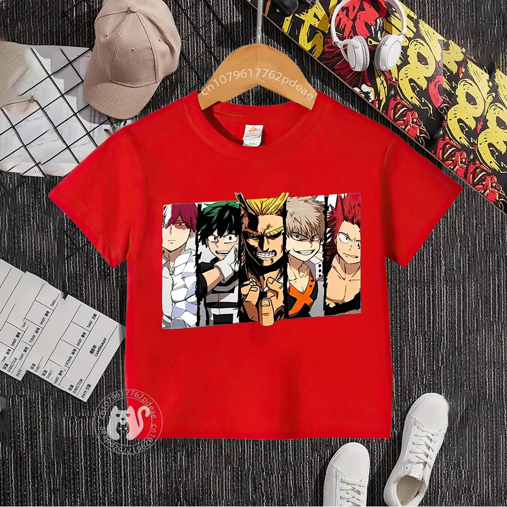 Cute Kids Summer 100% cotton T-shirt Boys Girls Street graphic short sleeve Teen 2 Yuan Hip Hop style top Cotton T-shirt top