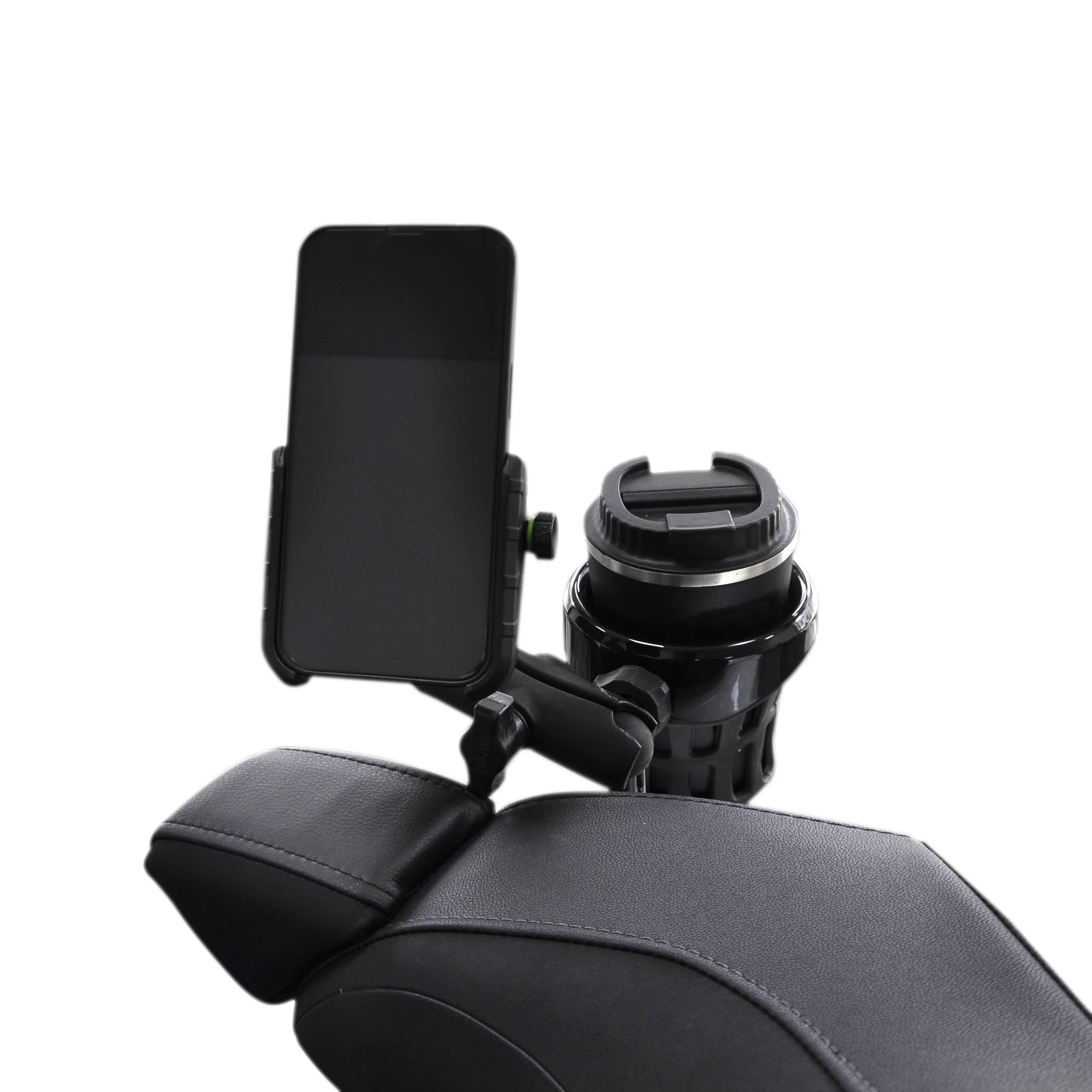 Barre d'Extension de Téléphone pour Coffre de Passager, Porte-Gobelet T1 Noir pour Honda Gold Wing GL1800 2018-2023