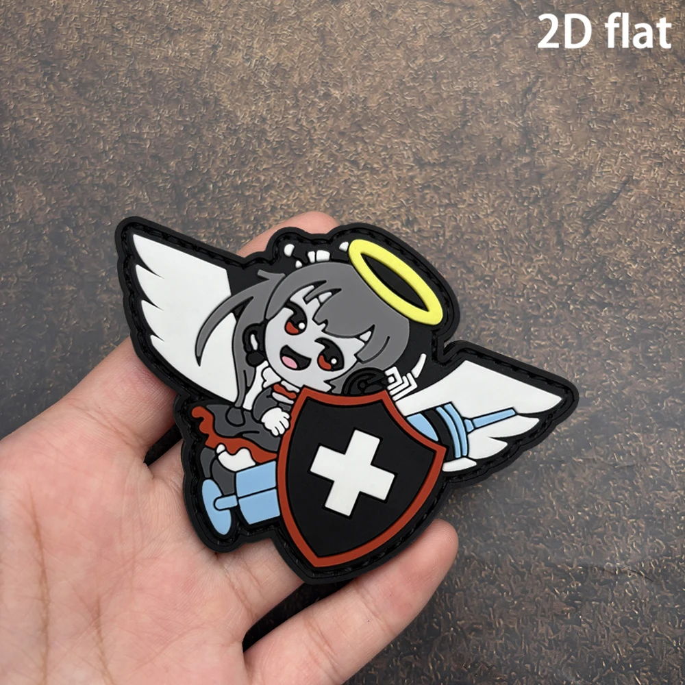 Halo Wings Girl Shield Alien Decoration Velcro Armband Luminous Pvc Material Comes with Matching Felt Backpack, Baseball Cap, Jacket, Suitcase DIY Decorative Patch Badge Applique