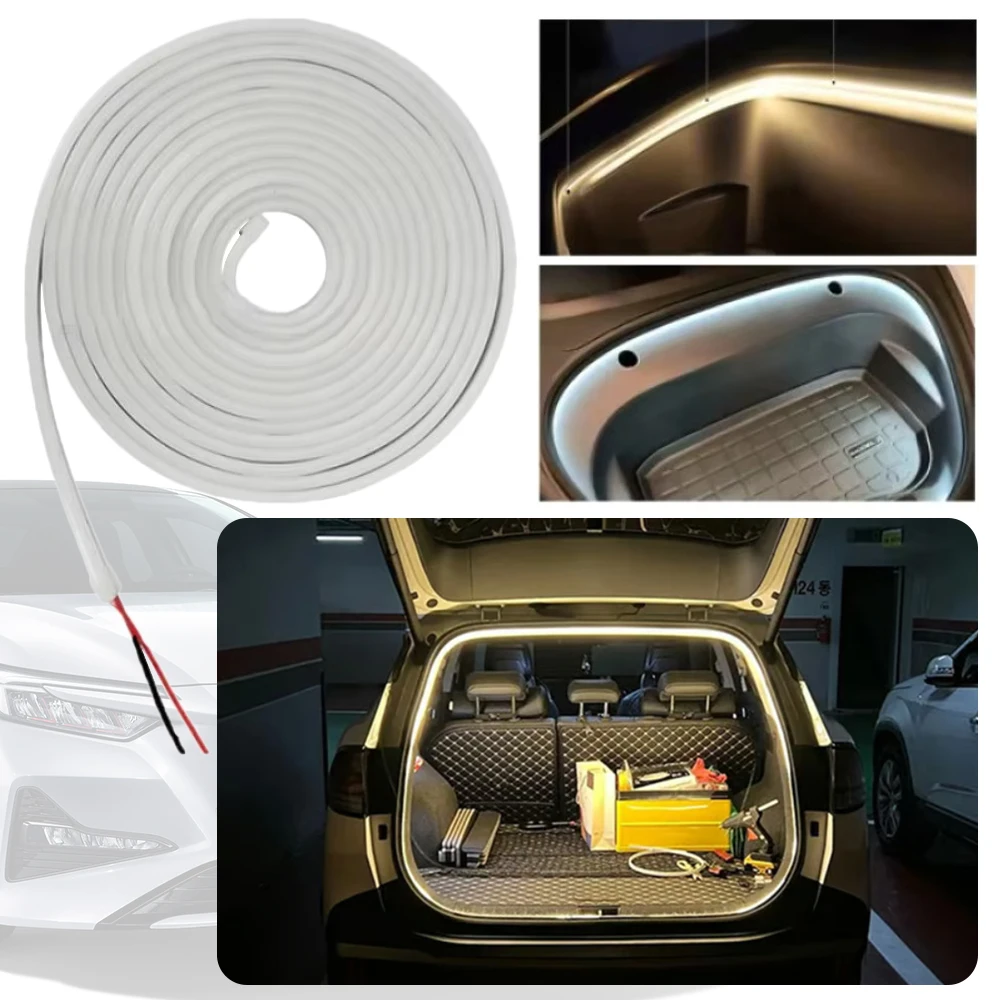 

Silicone​​ LED Ambient Light Strip​​ ​​DC12V Power​​ ​​2/4m Length​​ ​Car Interior Decoration​​ ​​After Trunk/Frunk​​