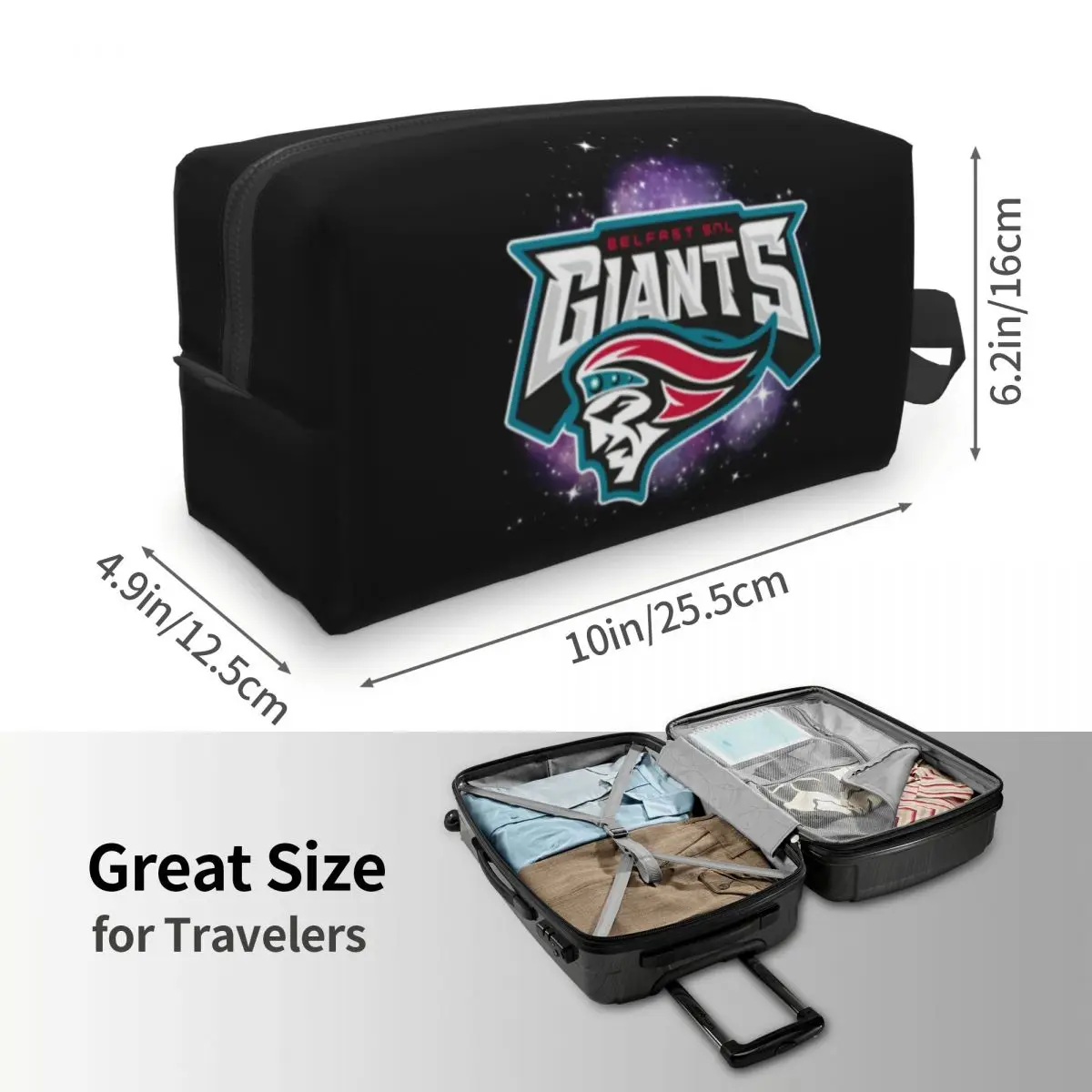 

Belfast Giants Ice Hockey Makeup Bag Cosmetic Organizer Storage Dopp Kit Toiletry Cosmetic Bag Women Beauty Travel Pencil Case