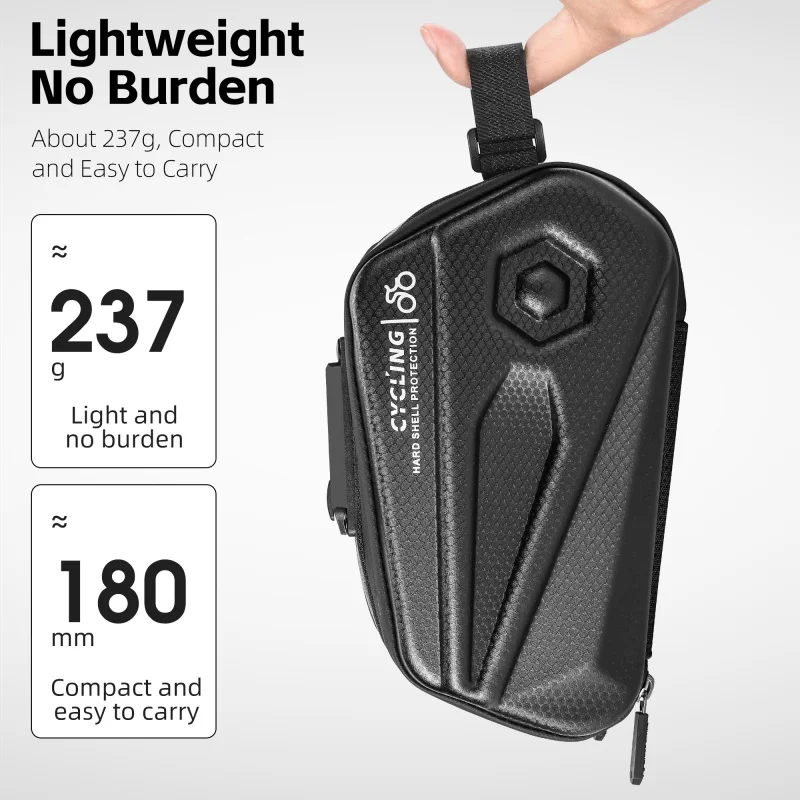 

Large Capacity Saddlebag with Double Zippers EVA Embossed Hard Shell Easy To Install Bicycle Seat Bag Cycling Gear 자전거 뒷좌석가방