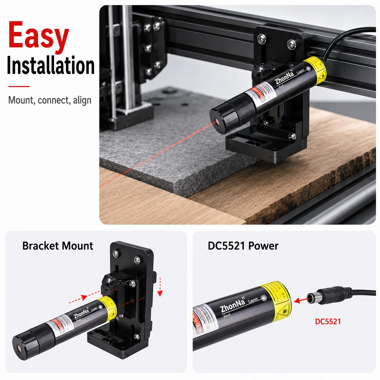 ZhonNa 638nm Red Laser Line Cross Dot Module For Wood Stone Cutting Machine Positioning Tool Instrument Accessories Custom Pro X