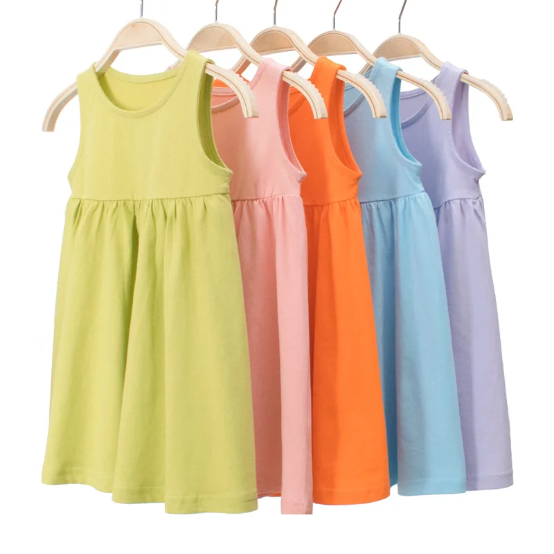 

Brand Children's Clothing 2025 Summer New Products Girls' Dresses Sleeveless Vests Suspenders Wholesale