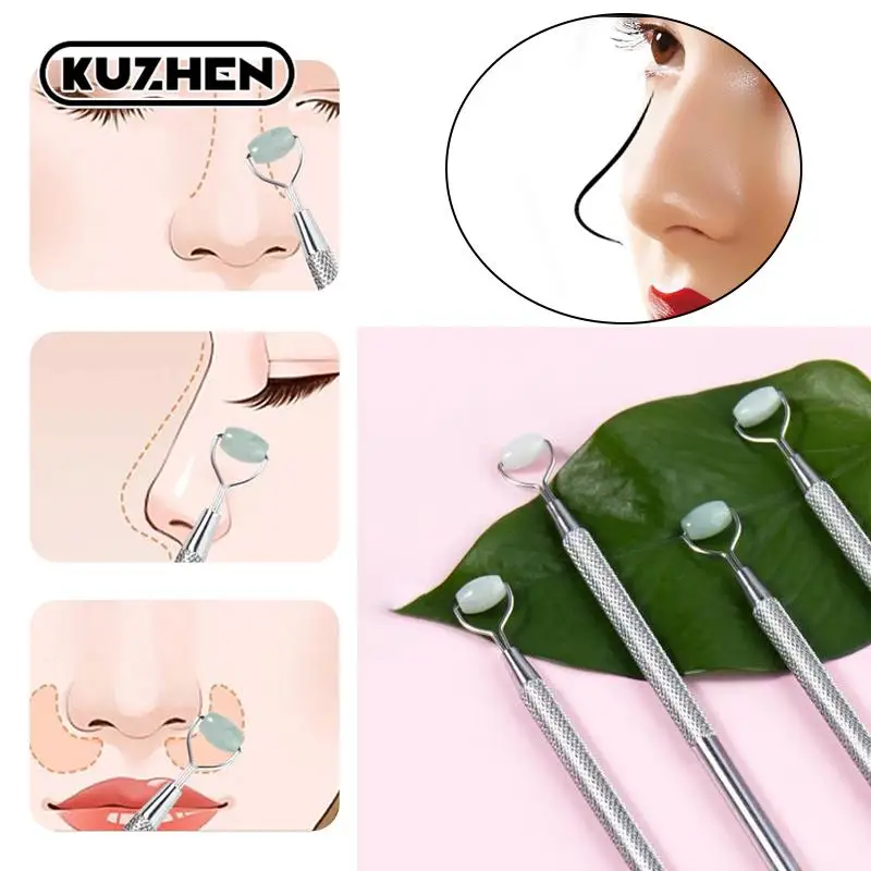 

Eye Anti Wrinkle Natural Jade Roller Guasha Skin Scraper Facial Set Facial Stone Firming Face Anti-Aging Puffy Eyes Massager