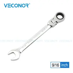 1Pc 9/16 Inch Keizerlijke Size Ratelsleutel Spanner Flexibele Hoofd Universele Handgereedschap Auto Reparatie Tool