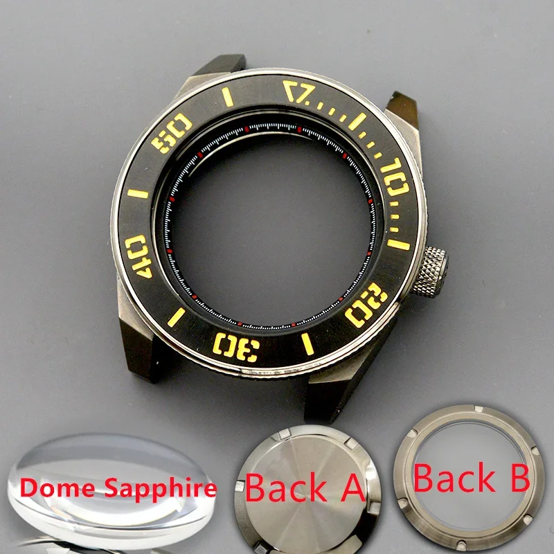Mod NH35 NH36 Cace Samurai Watch Diving Case Gun Color Fit King Samurai PROSPEX Watch for NH34 4R35 4R36 NH35 NH36 Movement Case