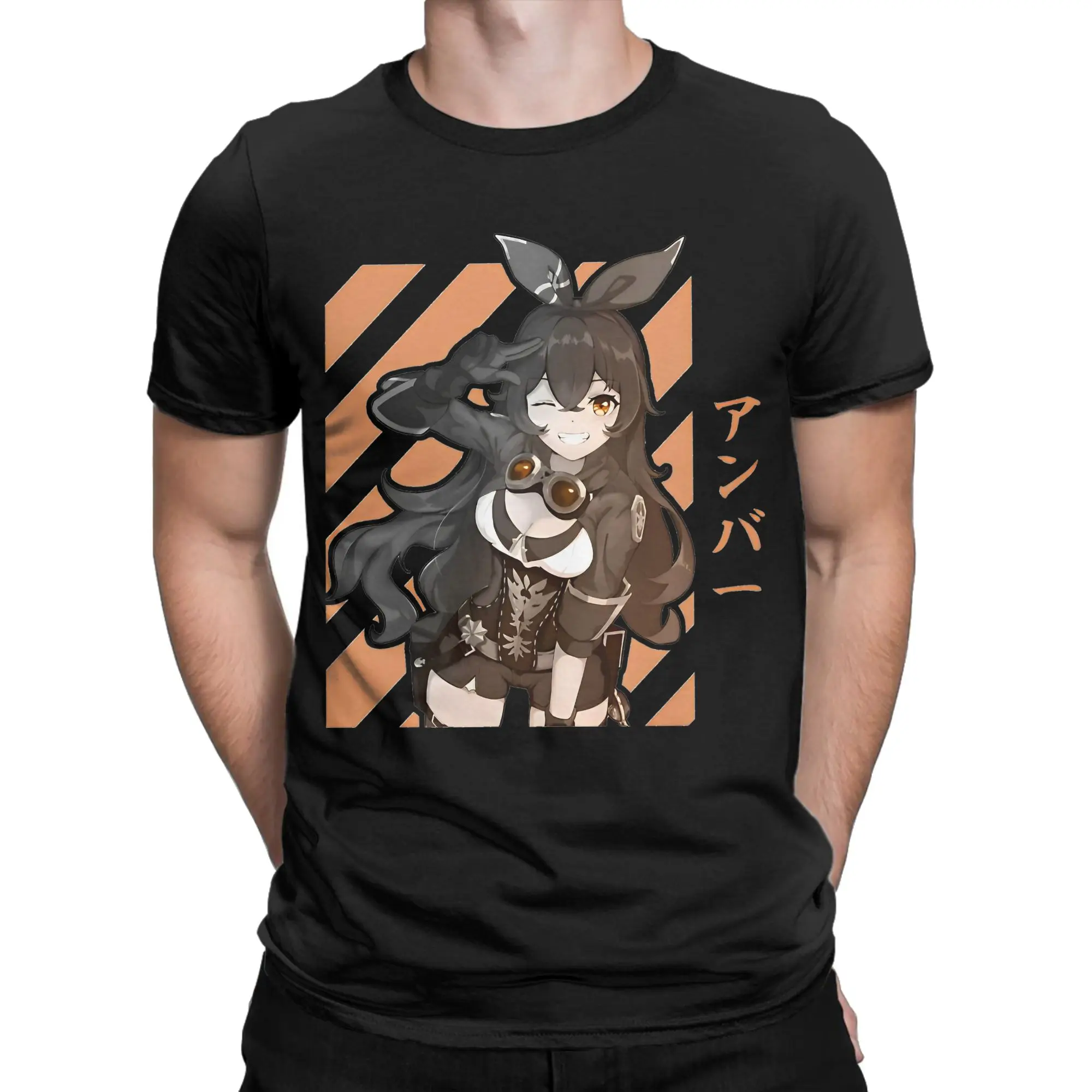 Men Women T-Shirt Amber Genshin Impact Design Vintage 100% Cotton Tee Shirt Short Sleeve  T Shirts O Neck Tops Plus Size