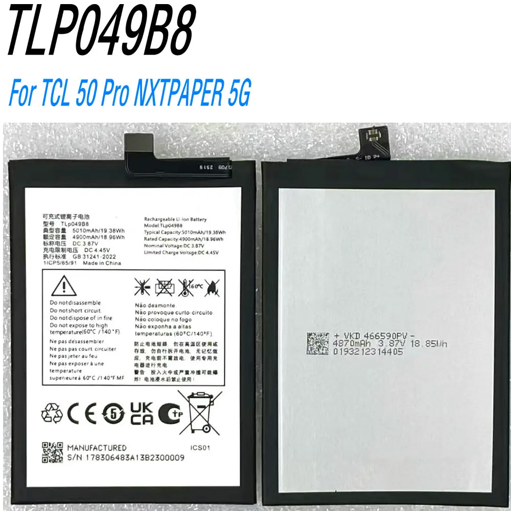 

3.87V 19.38Wh TLP049B8 High Capacity Genuine Battery For Alcatel TCL 505 T509K 50Pro NXTPAPER 5G T803E T803D Smartphone