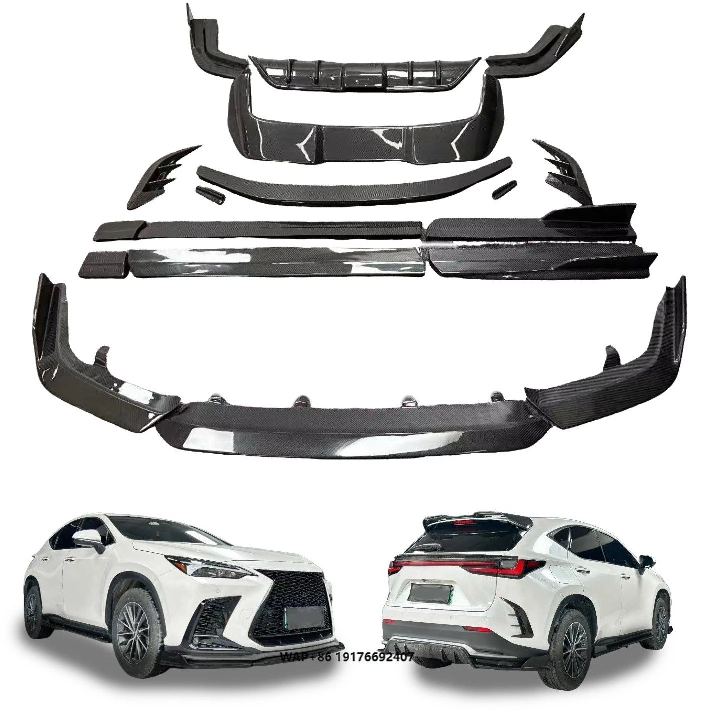 

Auto Part for NX 22-25 Upgrade Art Style Body Kit Carbon Fiber Front Lip Diffuser Side Skirts Top Wing Middle Wing Canard