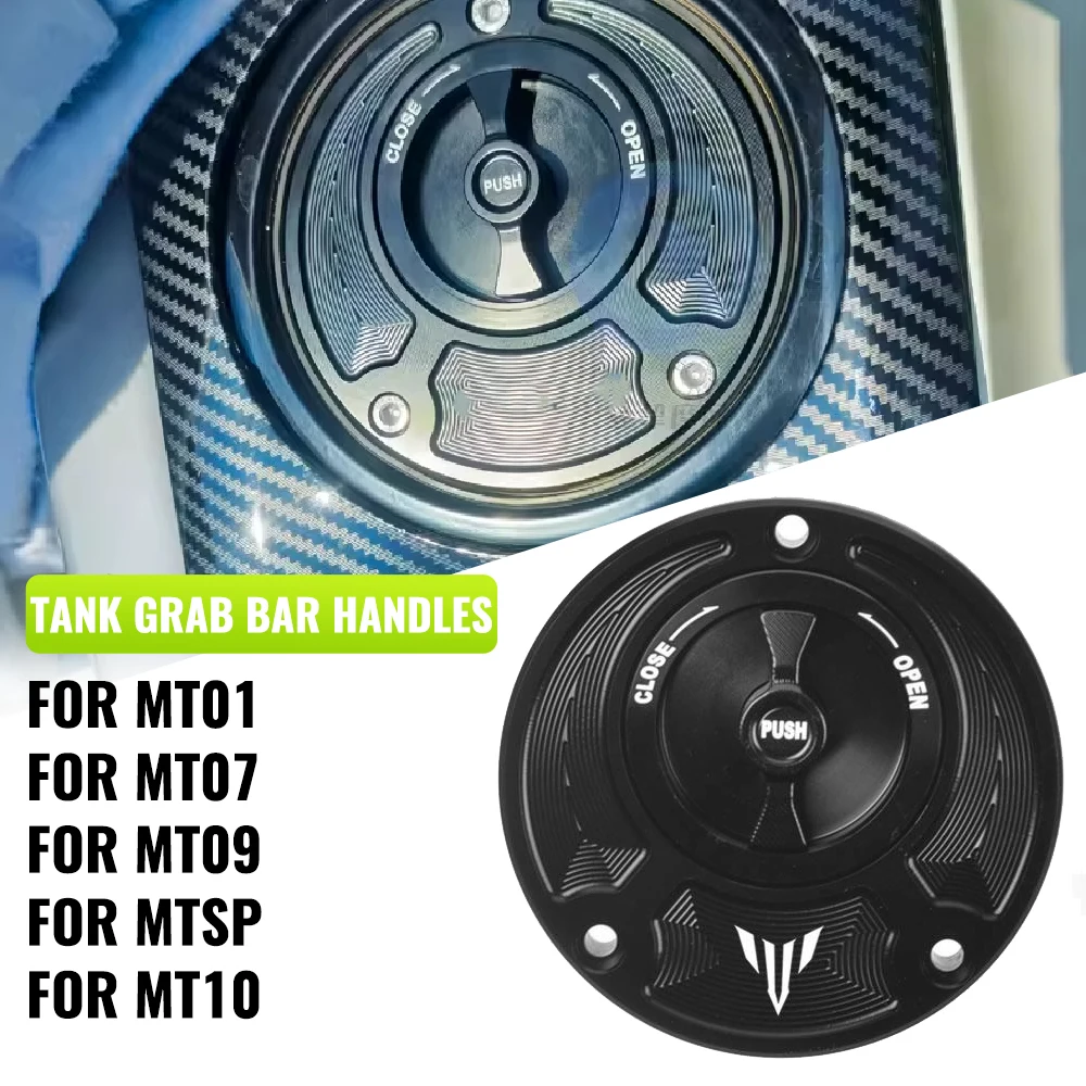 Image of Für Yamaha MT01 MT07 MT09 MTSP MT10 FZ09 FZ07 Modifizierte Schnellverschluss-Tankabdeckung, Aluminium-Legierung Tankdeckel