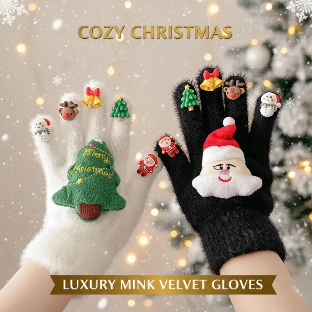

Новые рождественские перчатки Норковые бархатные снеговики Рождественская елка Лось Украшают зимние перчатки Мультяшные теплые перчатки с пятью пальцами для взрослых и детей унисекс