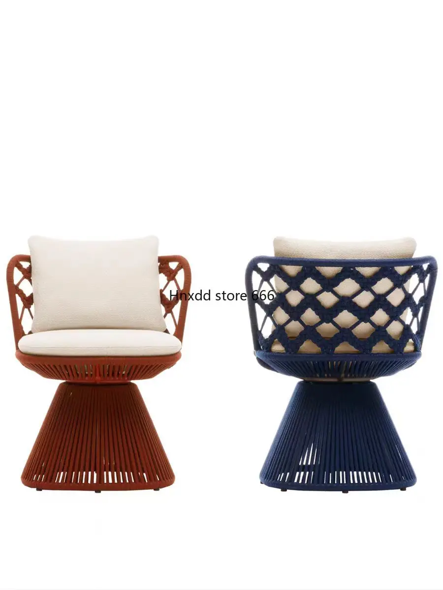 Three-piece combination outdoor table and chair single sofa chair garden courtyard rattan leisure furniture rattan chair