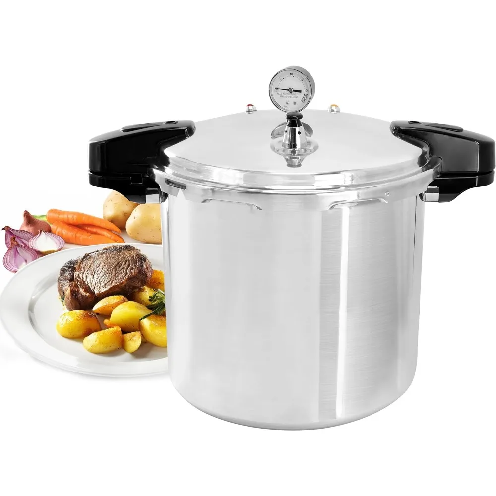

24 Quart Large Capacity Aluminum Stovetop Pressure Cooker/Canner for Induction and Gas Stove