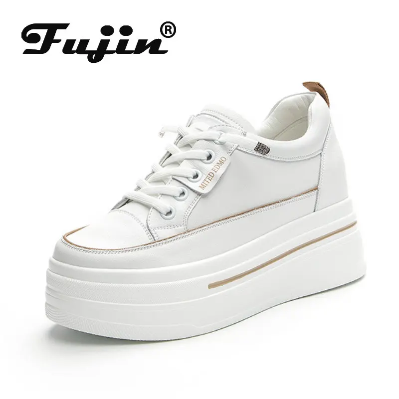 fujin 7cm 2024 Casual Women's Shoes Spring Summer Elevator Shoes Half Support without Heel fashion Pedal Women's Shoes Sequins