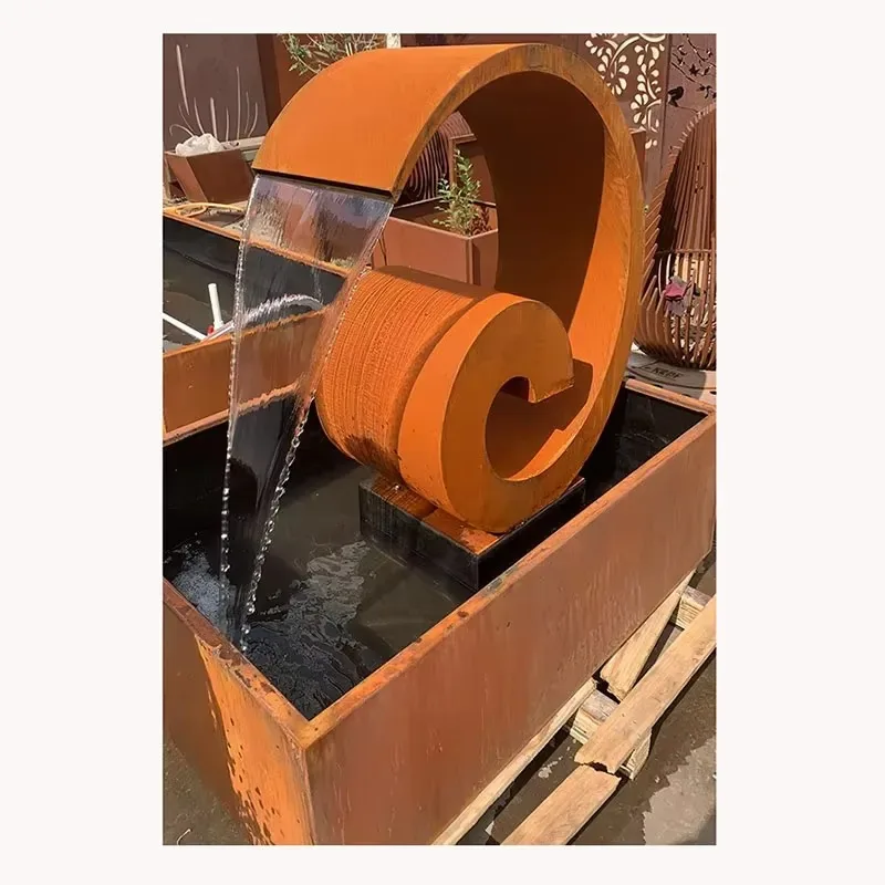 Garden Ornament Molten Steel Custom Fountain System
