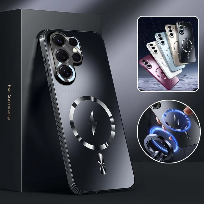 

Для Samsung S26 Ultra 5G Магнитный охлаждающий чехол с рассеиванием тепла для Galaxy S25 Edge S26 Plus с защитной пленкой для объектива для Magsafe Cover