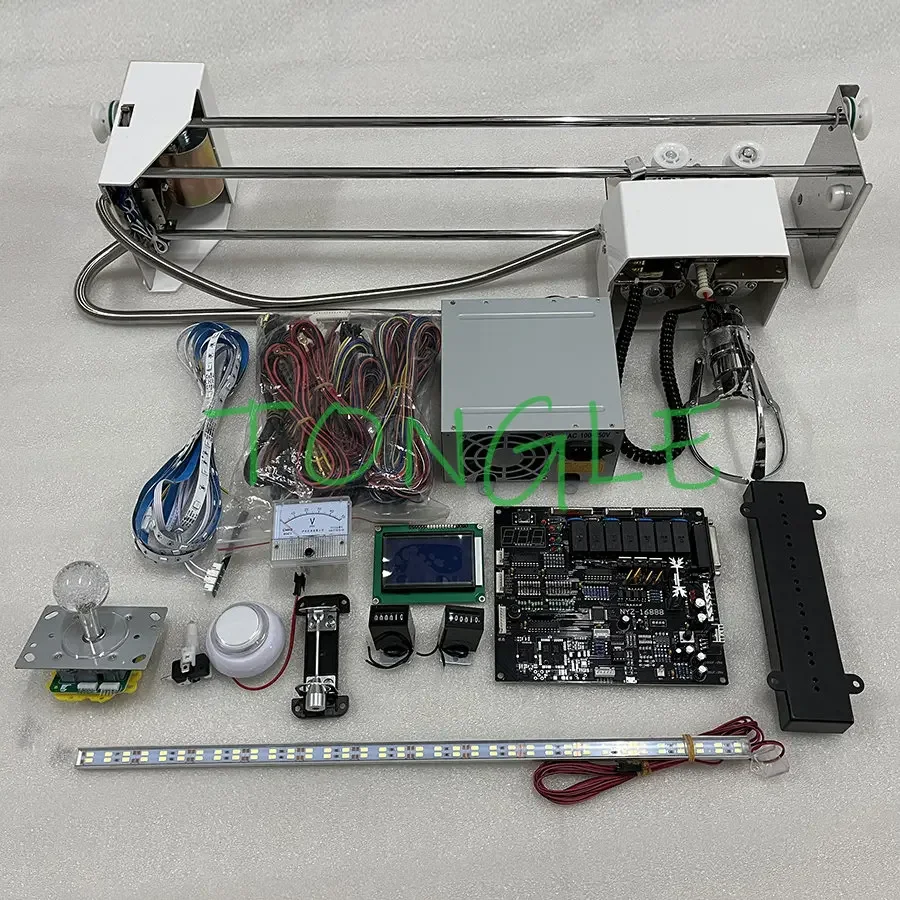 

1 Set Claw Crane Machine Vending Diy Kit Prize Plush Toy Game Board Stainless 71cm Gantry Joystick Power Supply Coin Acceptor