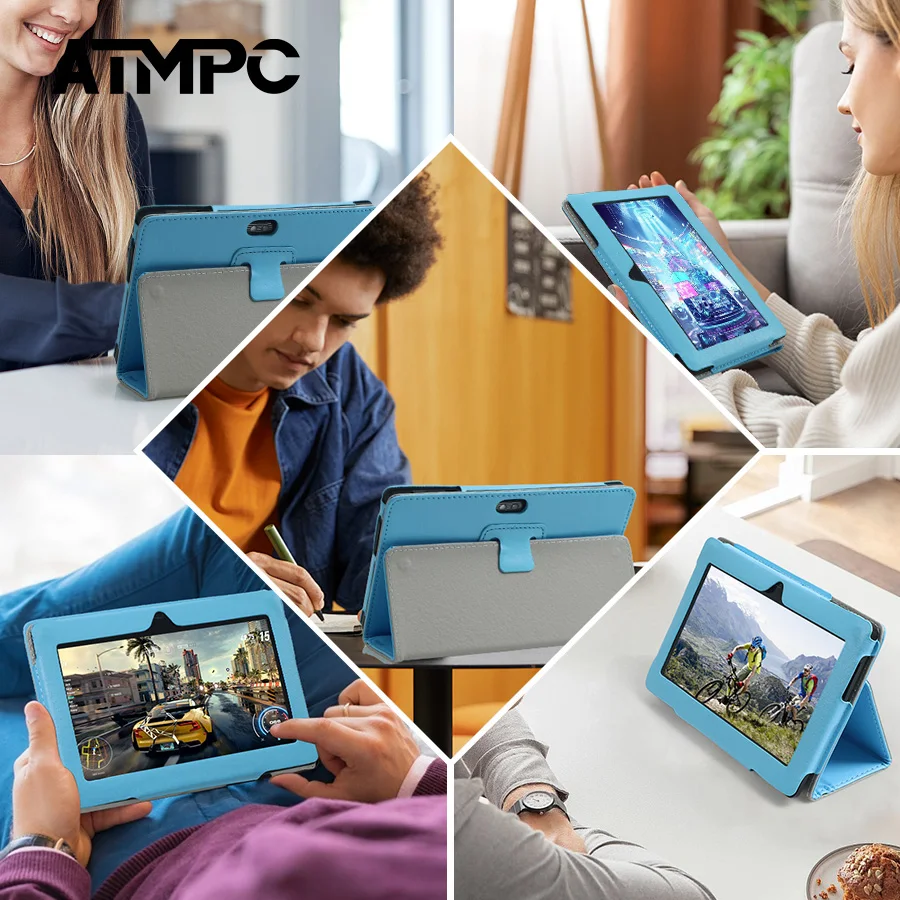 Tablet ATMPC da 7 pollici, Android 11, 3 GB di RAM+32 GB di ROM, Quad-Core, 3500 mAh, WIFI, BT 4.2, display IPS 1024*600, tablet con custodia magnetica
