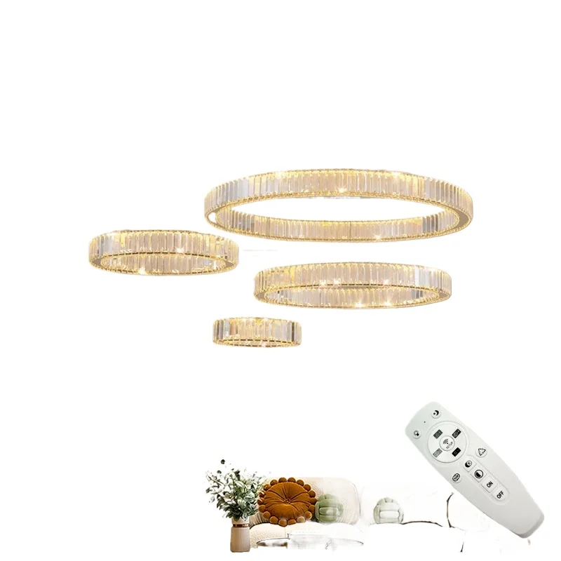 Modern Gold Luxury Crystal LED indoor Chandelier Bedroom Living Room Hotel Villa Pendant Lamp Restaurant Decor Lighting Dimmable