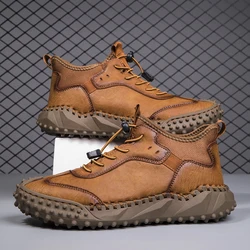 High Quality Leather Outdoor Casual Shoes Autumn and Winter New Men Sports Shoes Fashion Breathable Non-slip Large Size Shoes 46