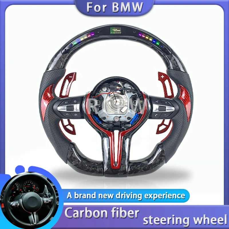 Carbon Fiber  For BMW F05 F10 F30 F12 F20 F45 F80 F82 M2 M3 M5 M6 X1 X2 X3 X4 X5 X6 LED Display Alcantara Steering Wheel