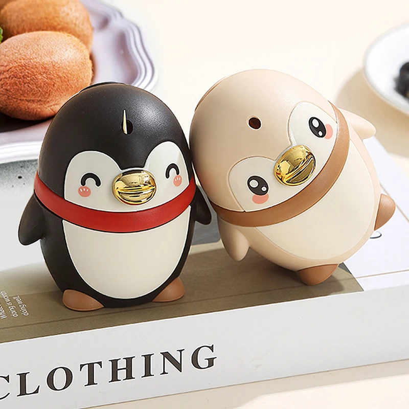 1Pc Automatic Push-Out Toothpick Dispenser - Cute Penguin-Shaped Portable Toothpick Holder Plastic Case Adults Penguin Design